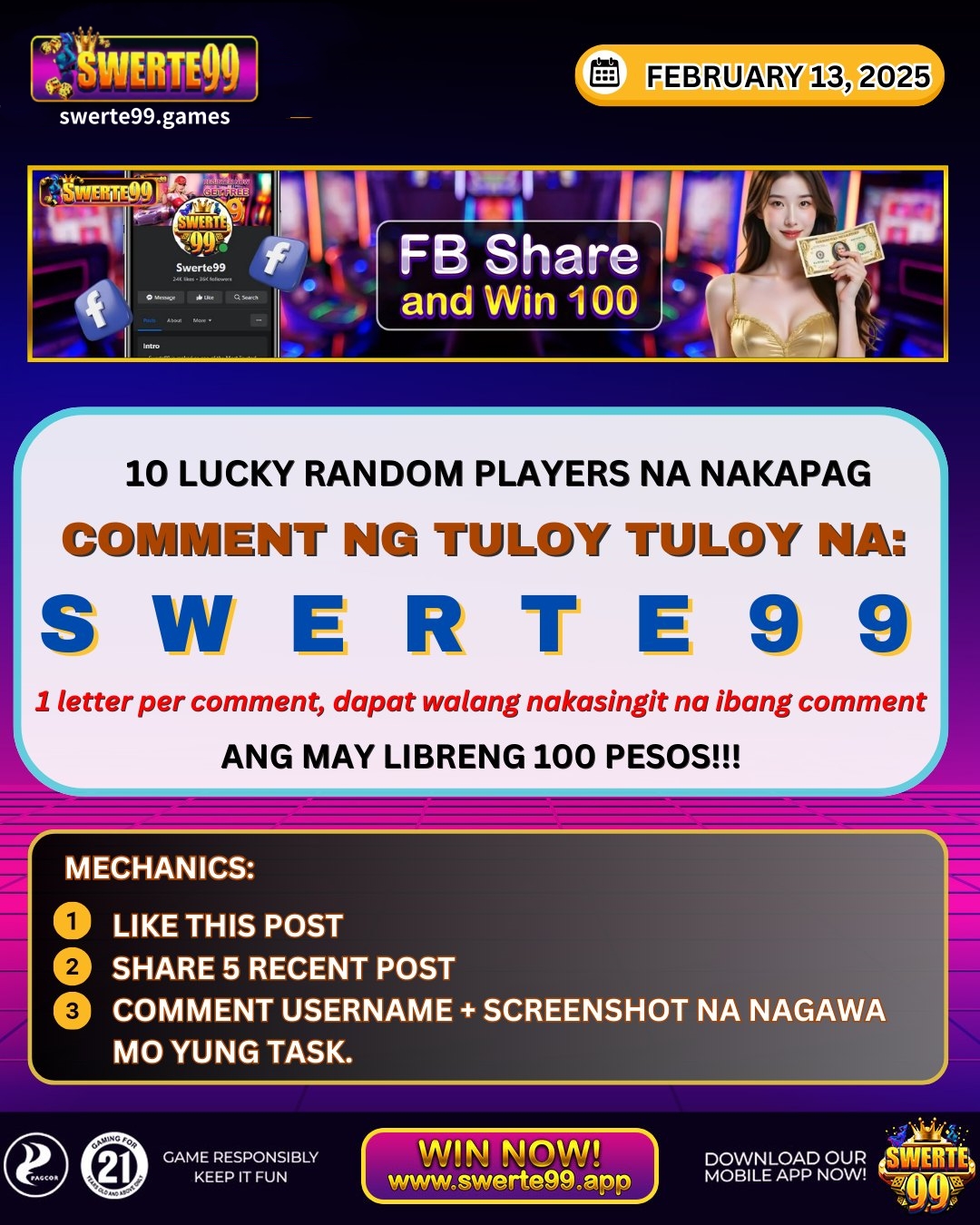 Swerte99 Casino offers a seamless login and registration process, allowing new players to sign up and start enjoying a world of online gaming instantly.